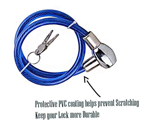 Durable Key Cable Lock for Versatile Security – Ideal for Helmets, Luggage, Cylinders & More (Blue)