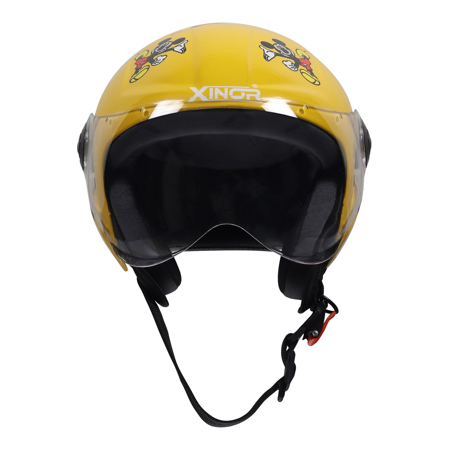 Kids Motorcycling Helmet ISI Certified Ages 6-14 Years Mickey Mouse Design - Xs (Yellow)