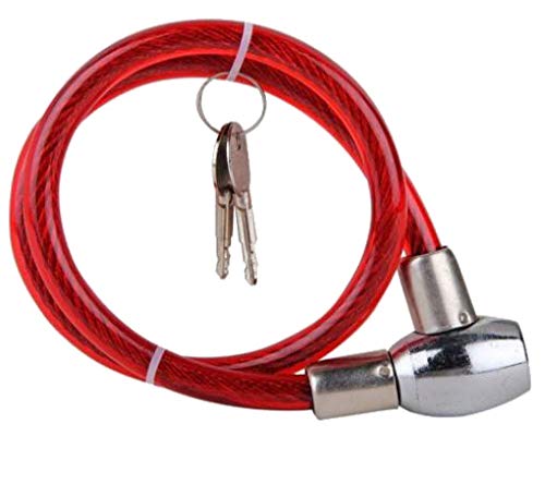 Durable Key Cable Lock for Versatile Security – Ideal for Helmets, Luggage, Cylinders & More (Red)