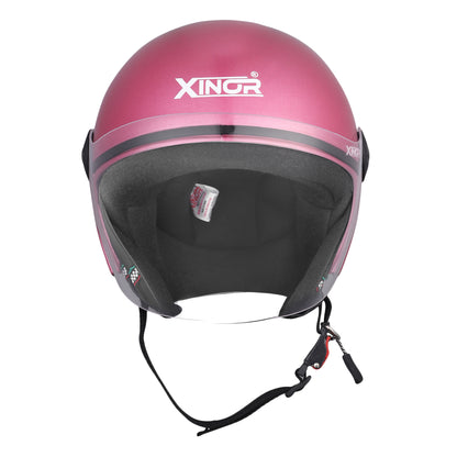 Open Face Motorcycle Helmet ISI Certified for Men & Women - Medium (Pink)