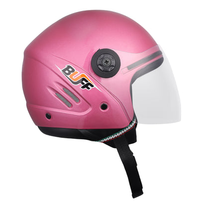 Open Face Motorcycle Helmet ISI Certified for Men & Women - Medium (Pink)