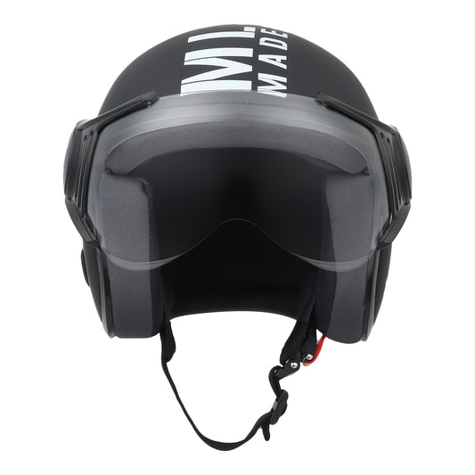 Zitro Open Face Helmet for Motorcycle & Bike ISI Certified - Medium (MT Black)